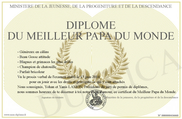 Check spelling or type a new query. Diplome Du Meilleur Papa Du Monde