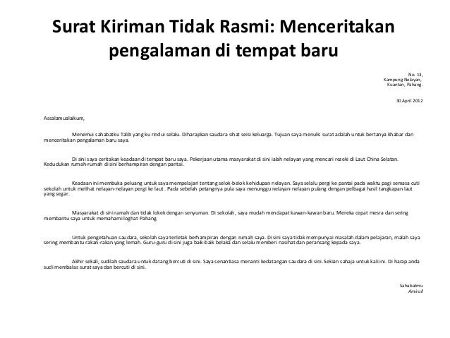 Surat Tidak Rasmi Tentang Banjir - Pewarna q