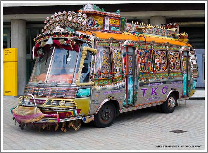 Photo of a fabulous decorate bus in India.