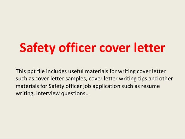 Contoh Cover Letter Safety Officer - Fontoh