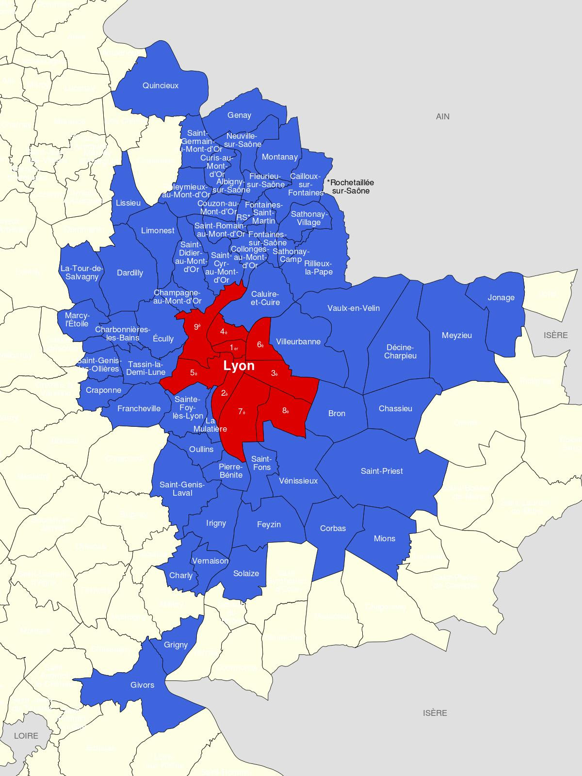Lyon Karte | Karte