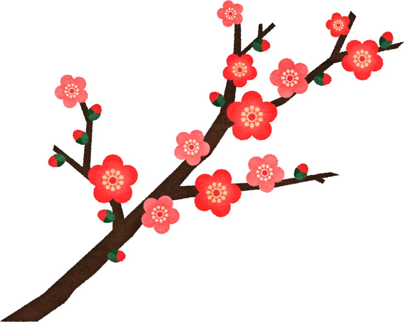 心に強く訴える梅の枝 イラスト 花の画像