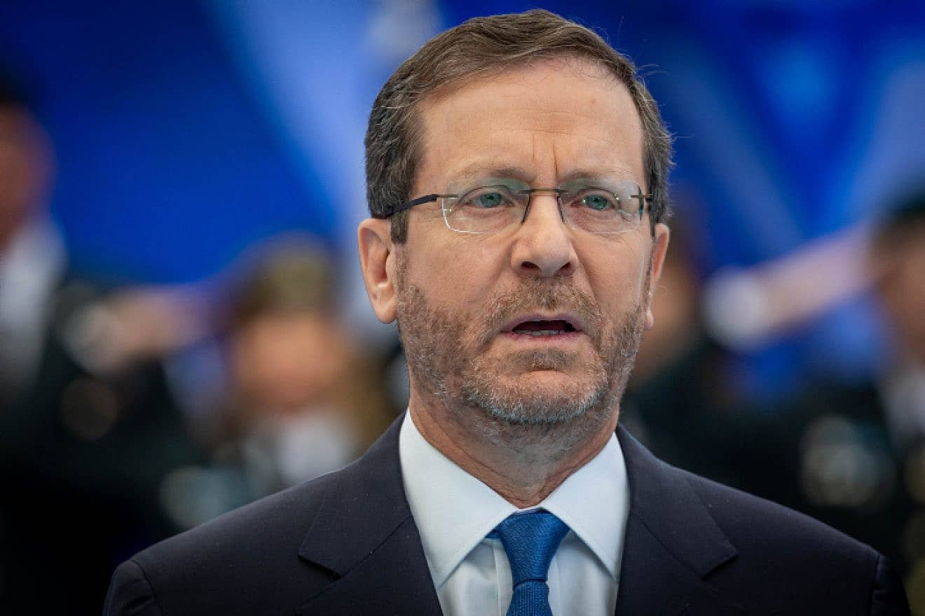 Israeli President Isaac Herzog attends an event on Israel's 75th Independence Day, April 26, 2023. Photo by Yonatan Sindel/Flash90.