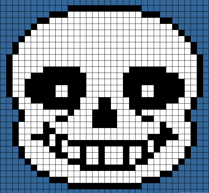 Undertale Sans Head Pixel Art Grid - Pixel Art Grid Gallery