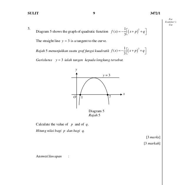 Soalan Percubaan Spm 2019 Add Math Sbp - Nelpon m