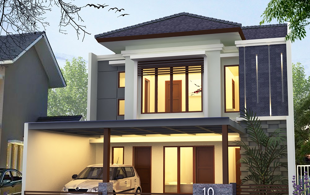 Desain Rumah  Minimalis 2 Lantai  Warna  Ungu Indosiad