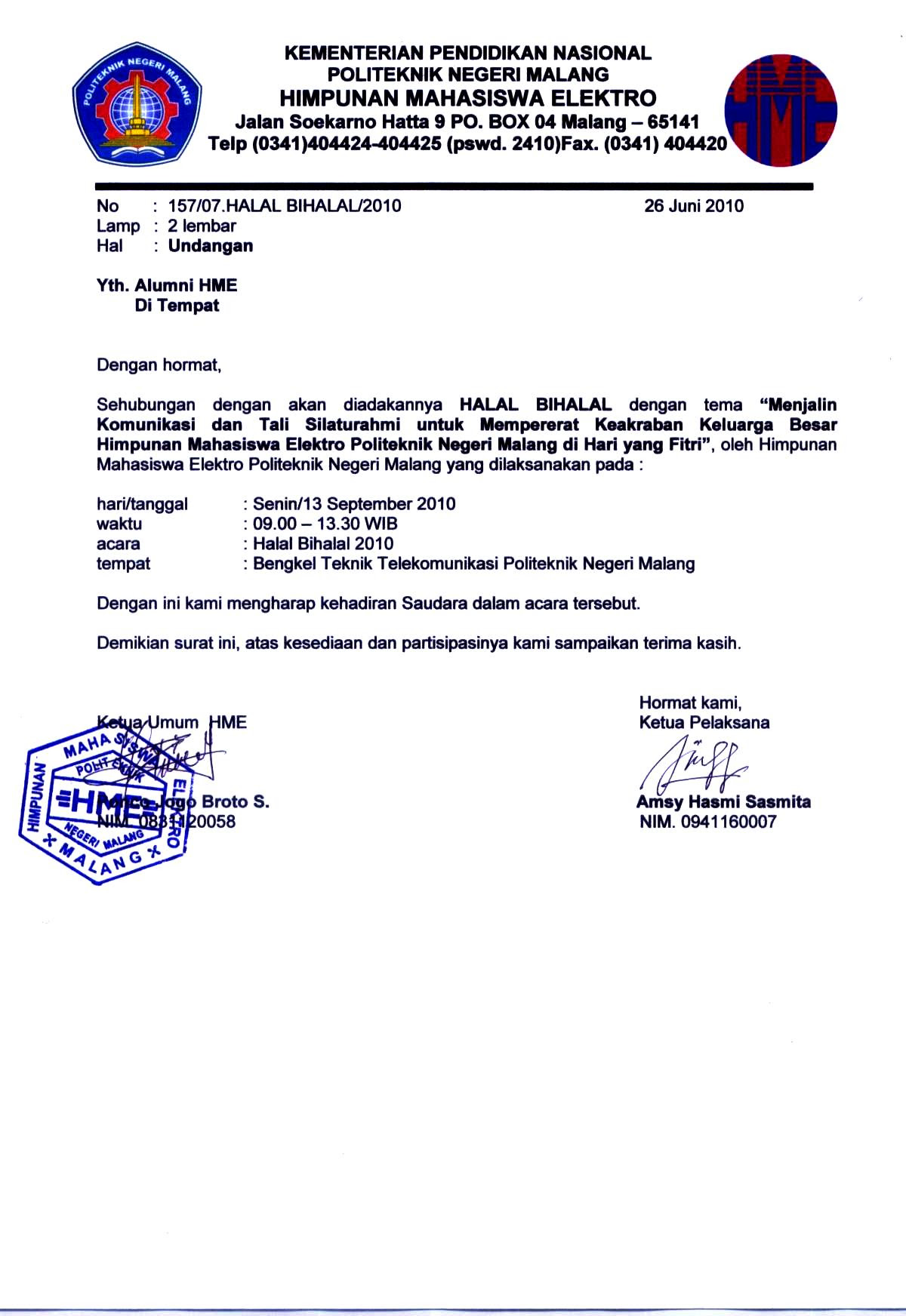 Contoh Surat Undangan Alumni Pesantren