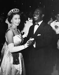 Queen Elizabeth II with Kwame Nkrumah during her visit to