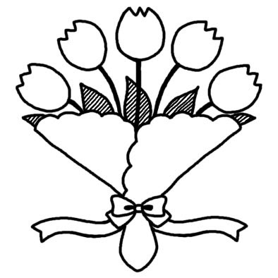 ベスト 花束 イラスト 白黒 花束 イラスト 白黒 簡単 Ikipicapixnem