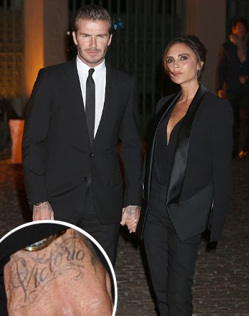 David Beckham Tambah Tato  Nama  Istri di Tangan  Kanan 