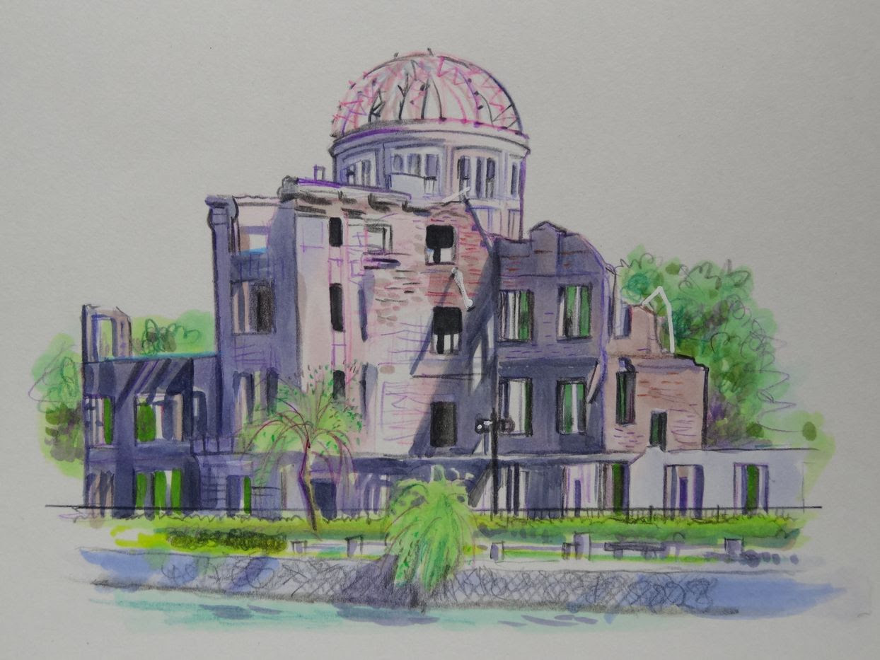無料ダウンロード 原爆ドーム イラスト 原爆ドーム イラスト 白黒