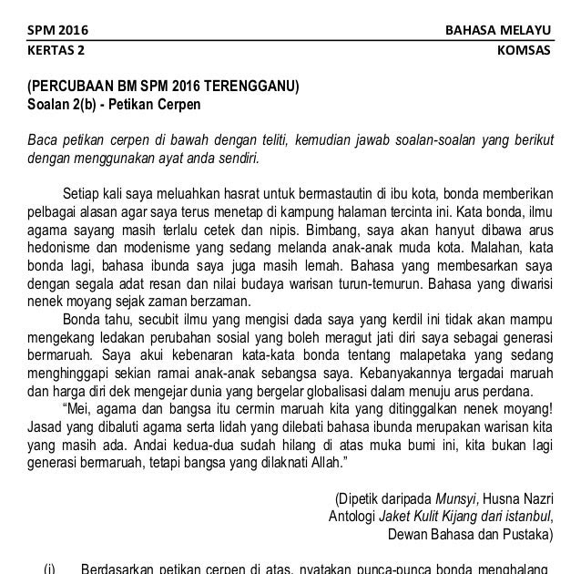 Contoh Soalan Spm Kertas 2 Sejarah - Ke Karanganyar