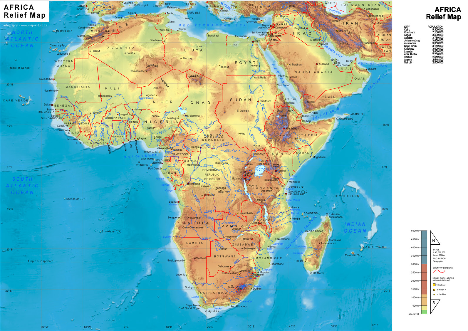 Physical Map Africa | Map Of Africa
