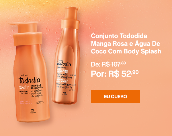 Conjunto Tododida Manga Rosa e Água De Coco Com Body Splash