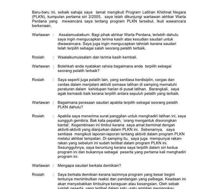 Contoh Soalan Wawancara Tokoh - Soalan p