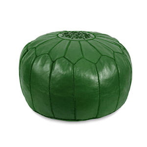 Ikram-design round moroccan leather pouf