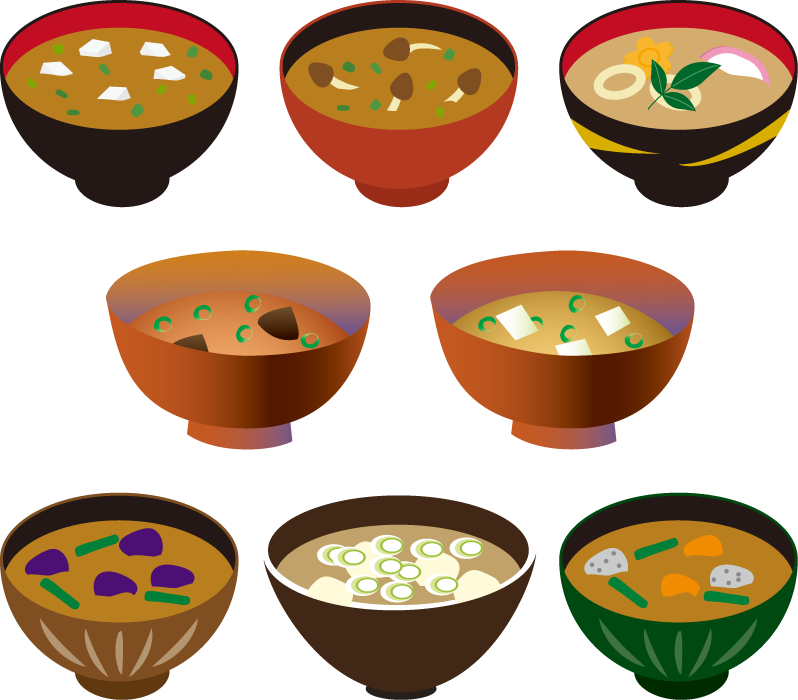 ユニーク味噌汁 イラスト 美しい花の画像