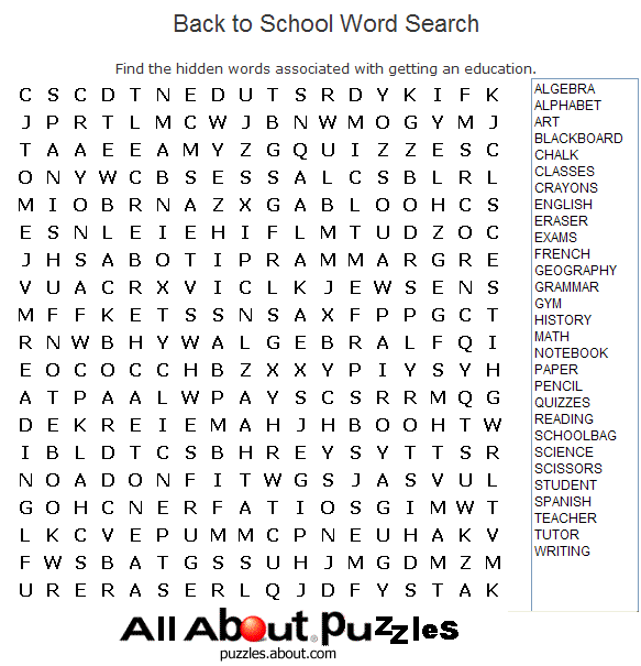 Printable Word Searches For Middle School Students - Calendar June