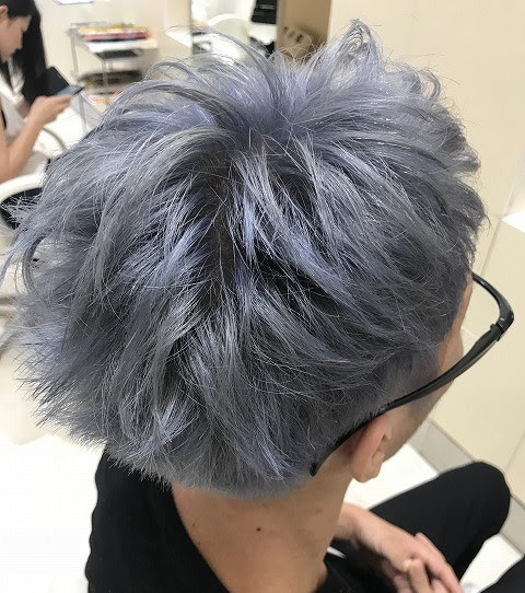 最も欲しかった 暗め ブルー アッシュ メンズ ミディアム ヘア 芸能人 モデル