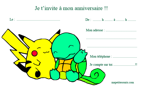 Carte Invitation Anniversaire Pokemon Gratuite A Imprimer Nanaryuliaortega News