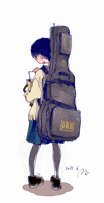 おしゃれ ギター 女 イラスト