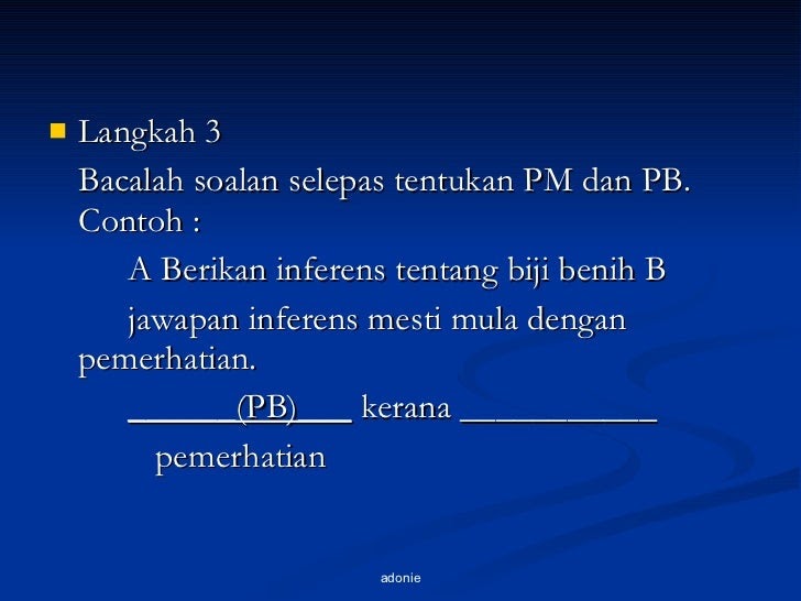 Contoh Jawapan Inferens - Raffael Roni