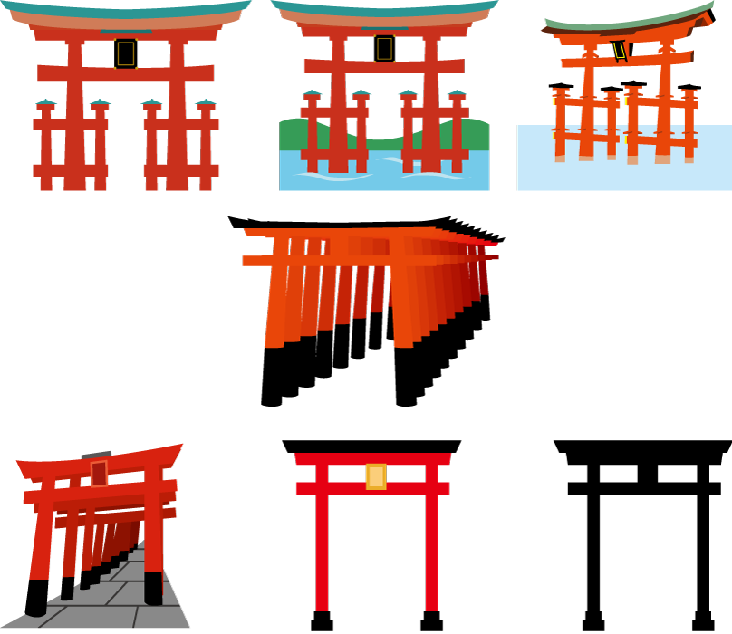 かわいいディズニー画像 エレガント厳島 神社 イラスト