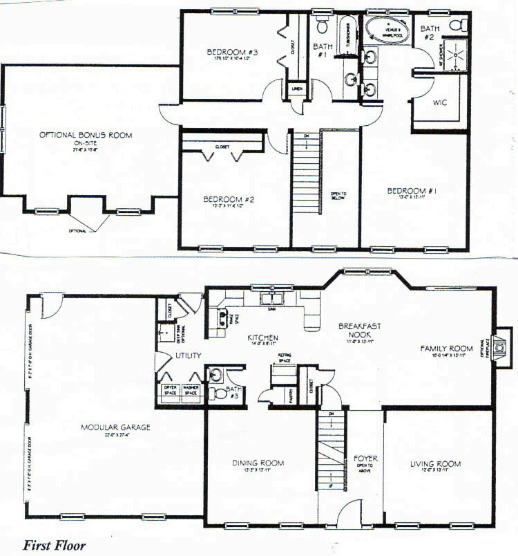 Can built a 2 bedroom model name: 4 Bedroom Two Story Open Concept 4 Bedroom Two Story Floor Plans House Storey