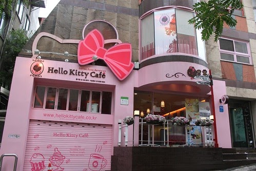 Sanrio Hello  Kitty  cafe  shop  in Seoul South Korea Lense 