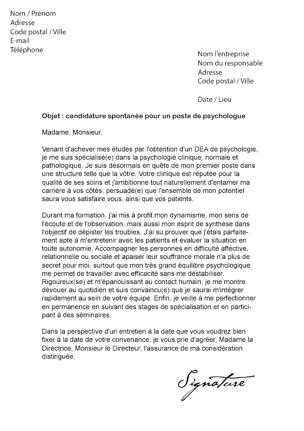 Lettre De Motivation Licence Psychologie