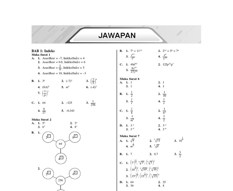 Jawapan Modul Aktiviti Pintar Bestari Matematik Tingkatan 