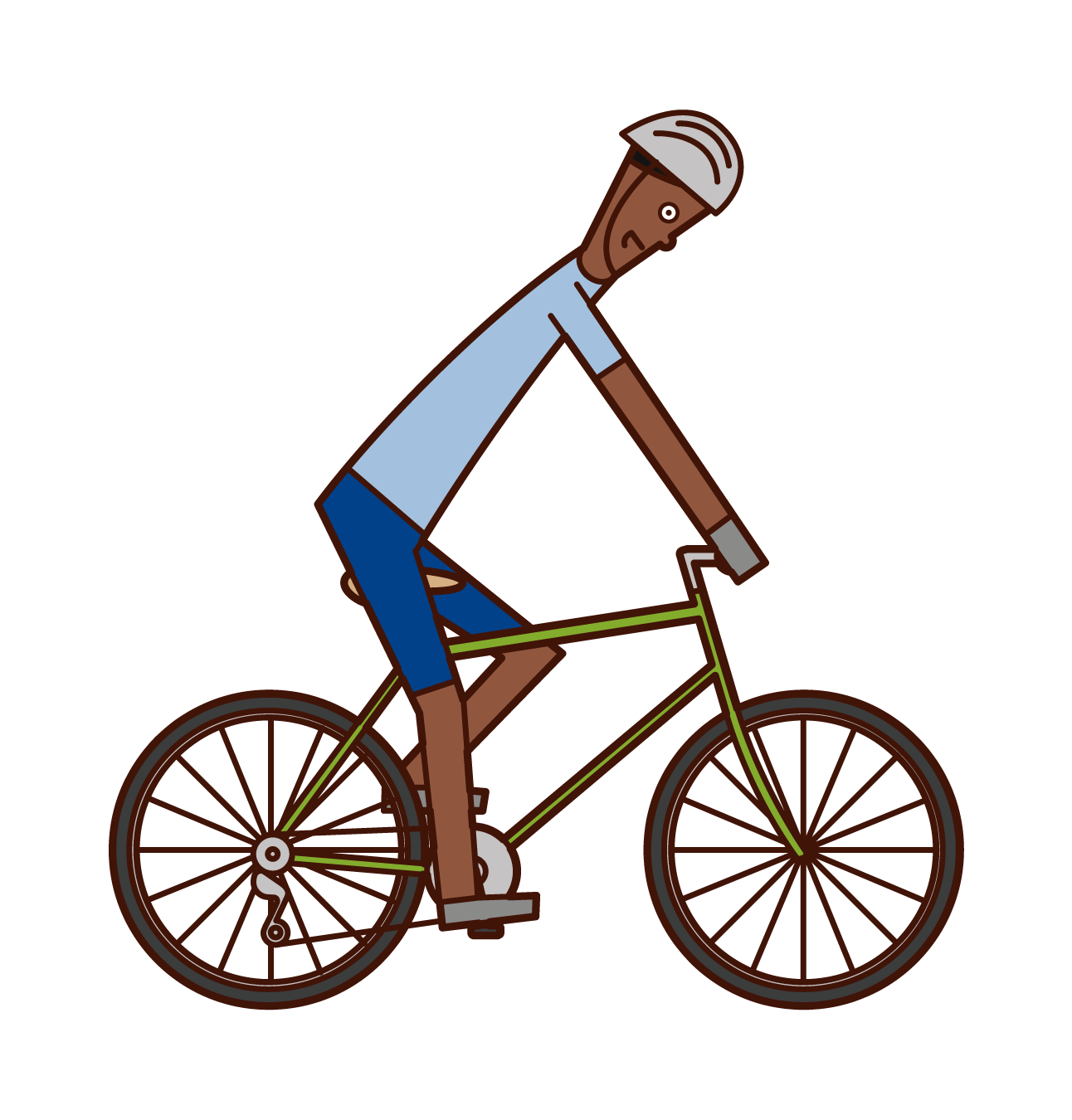 自転車 に 乗っ てる イラスト