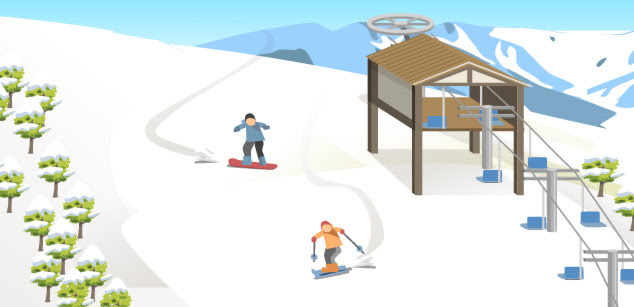 無料ダウンロード 背景 スキー 場 イラスト