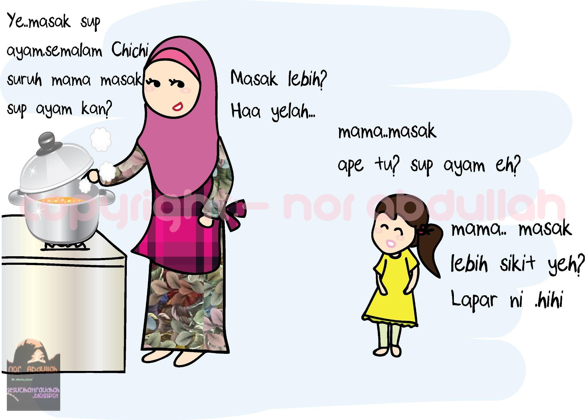 Gambar Kartun Muslimah Memasak Gambar Kartun