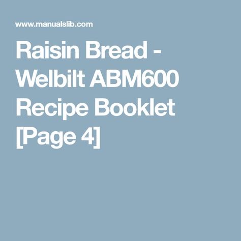 Welbuilt 9000 Bread Recipies - NEW, SEALED - ABM6000 Welbilt BREAD MACHINE