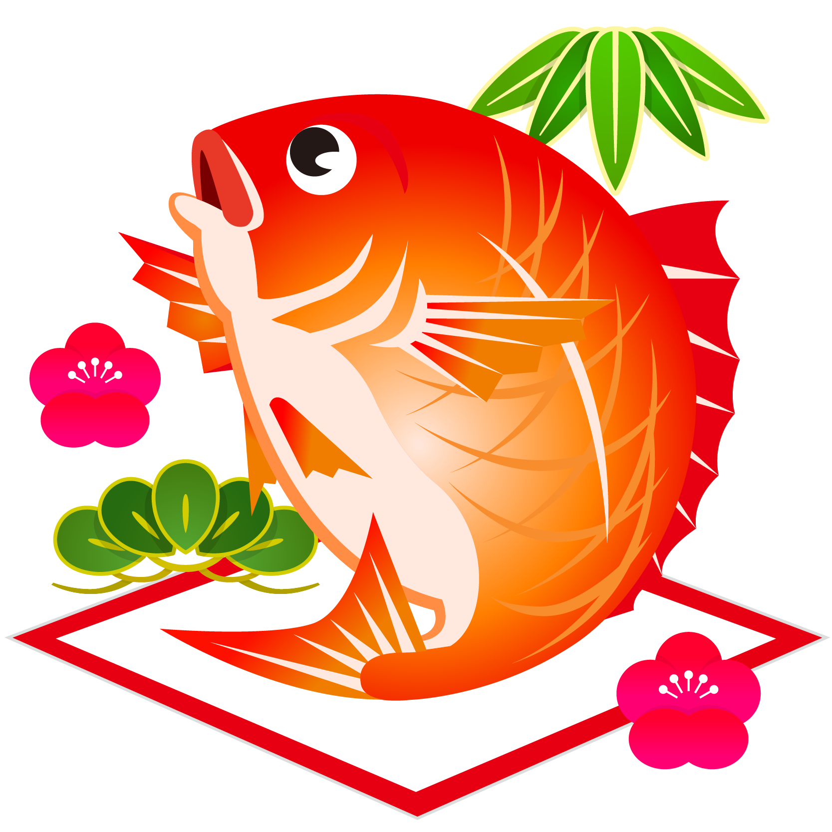 かわいい動物画像 100 Epic Best鯛 イラスト 正月