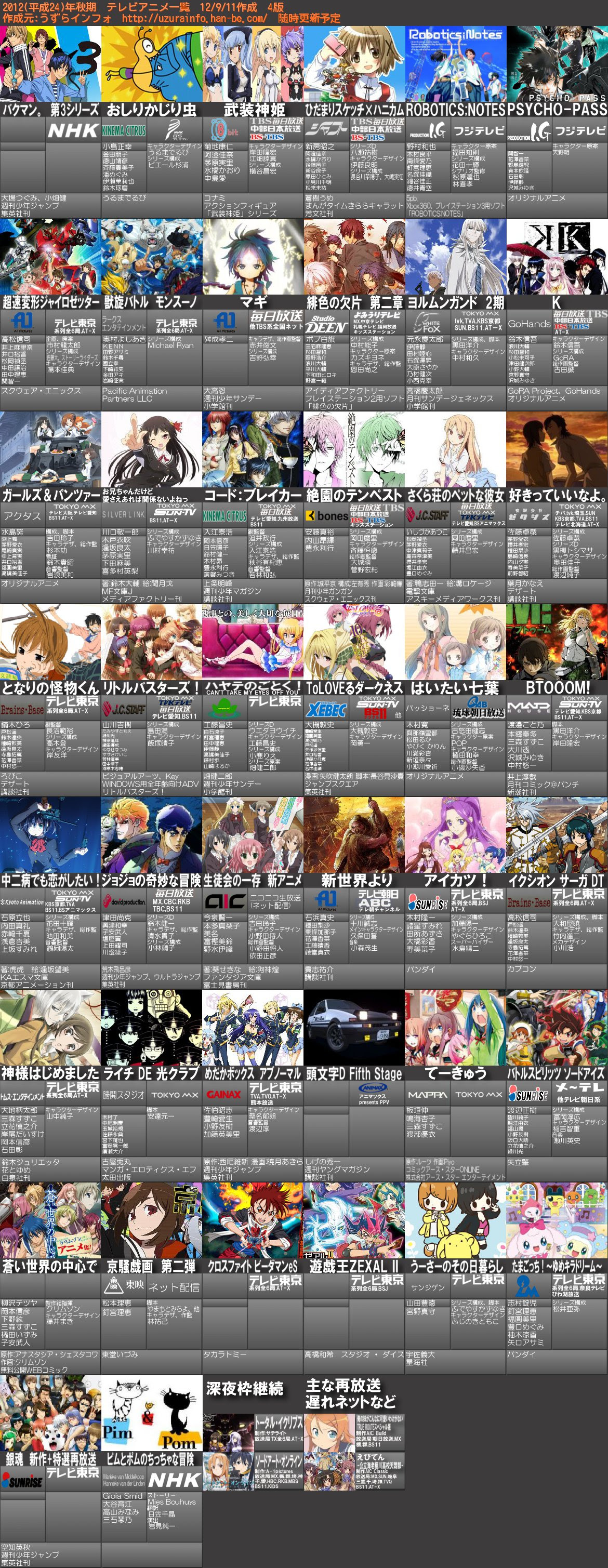 Japanimer 今期アニメ秋 一覧