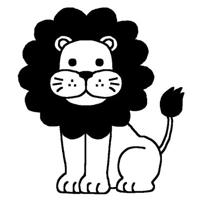 美しい花の画像 最高のライオン イラスト 白黒