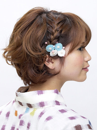 ロイヤリティフリー浴衣 ショート ヘア 髪 飾り 最高のヘアスタイルのアイデア