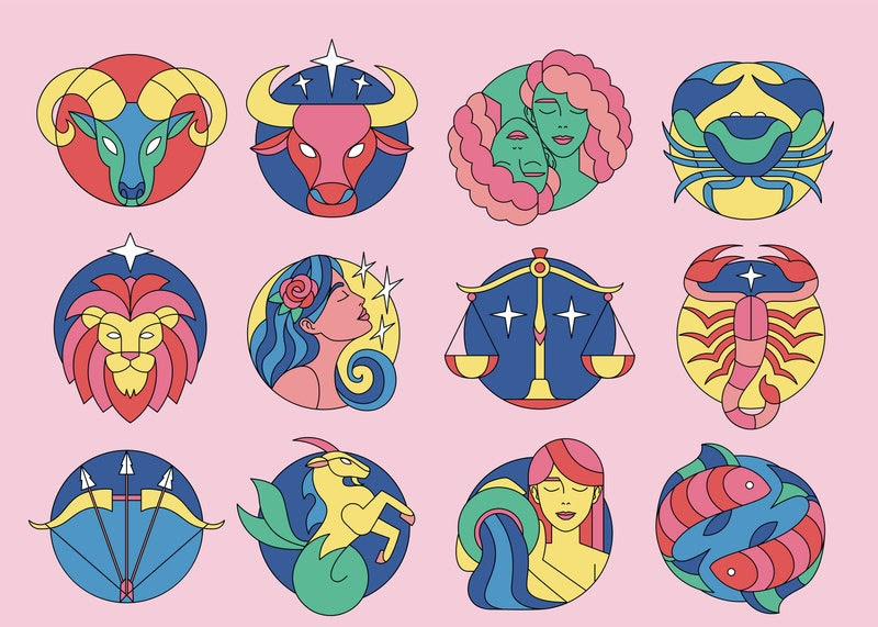 (image) zodiac signs to illustrate the 2023 yearly horoscope