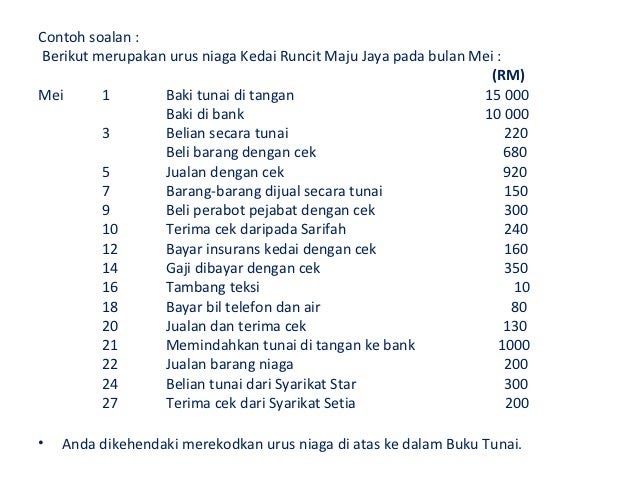 Contoh Soalan Buku Tunai - Selangor o