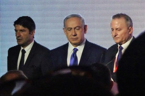 French Ambassador Patrick Maisonnave, PM Netanyahu and JPost Chief Editor Steve Linde