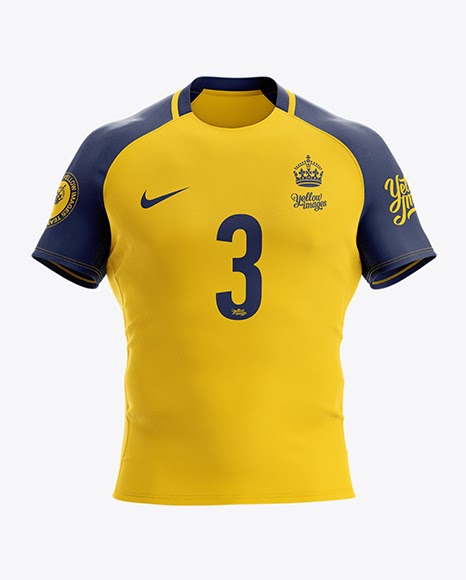 Download Free Mockups Men's Rugby Jersey Mockup - Front View Object ...