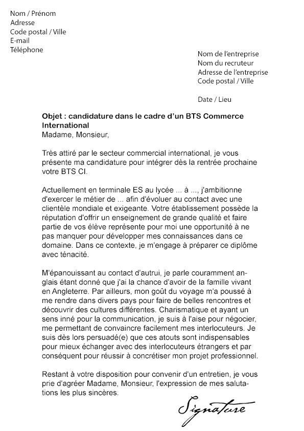 Lettre exemples: Lettre De Motivation Bts Banque Parcoursup