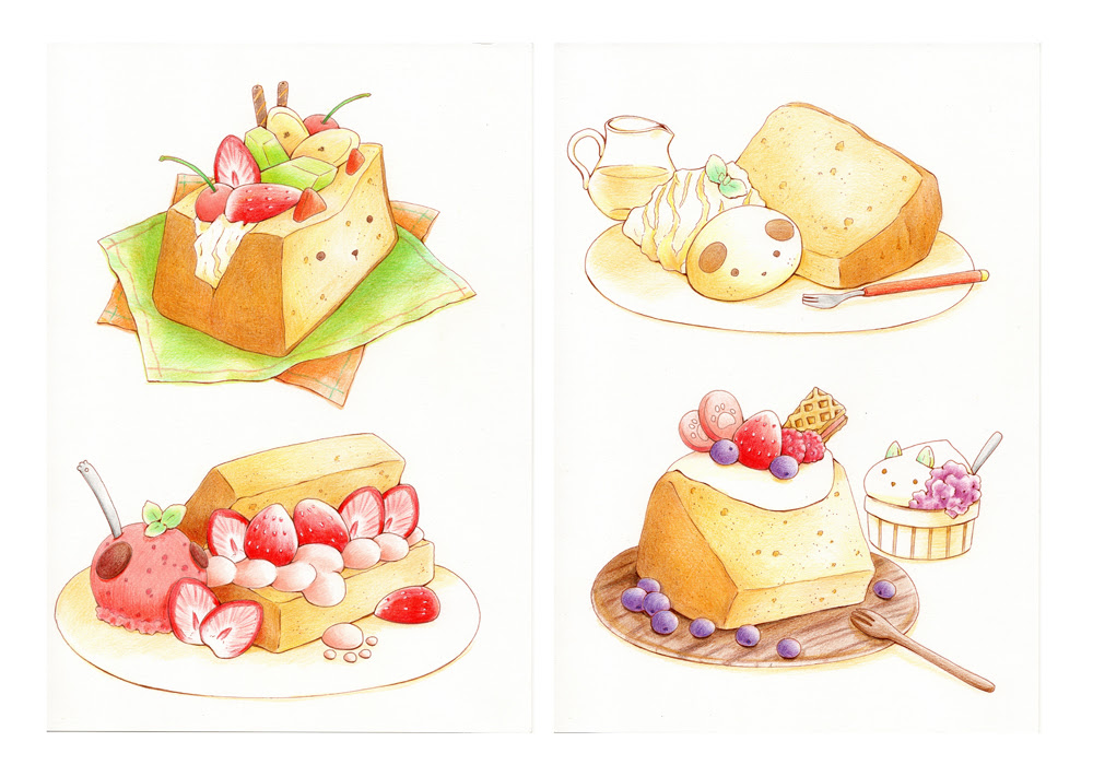 70以上 イラスト シフォン ケーキ 絵 美味しいお料理やケーキ