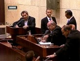 Deputy Knesset Speaker Ahmed Tibi (3rd from right) Kicks Out Likud Minister Elkin (left).