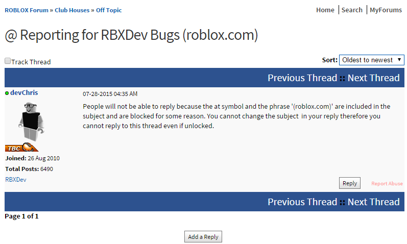 Rip roblox forums