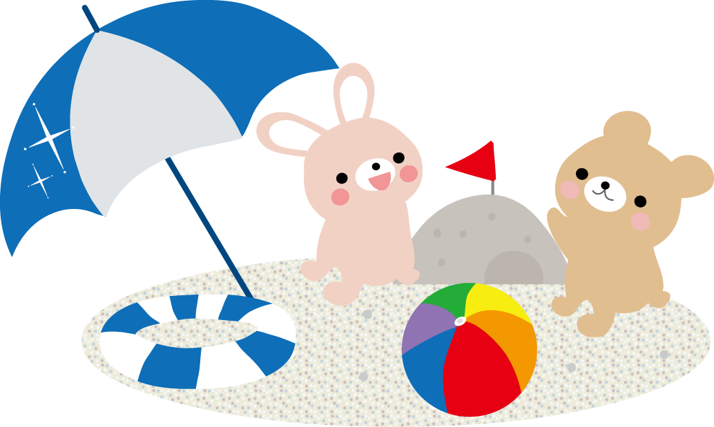 元の海水浴 イラスト 美しい花の画像