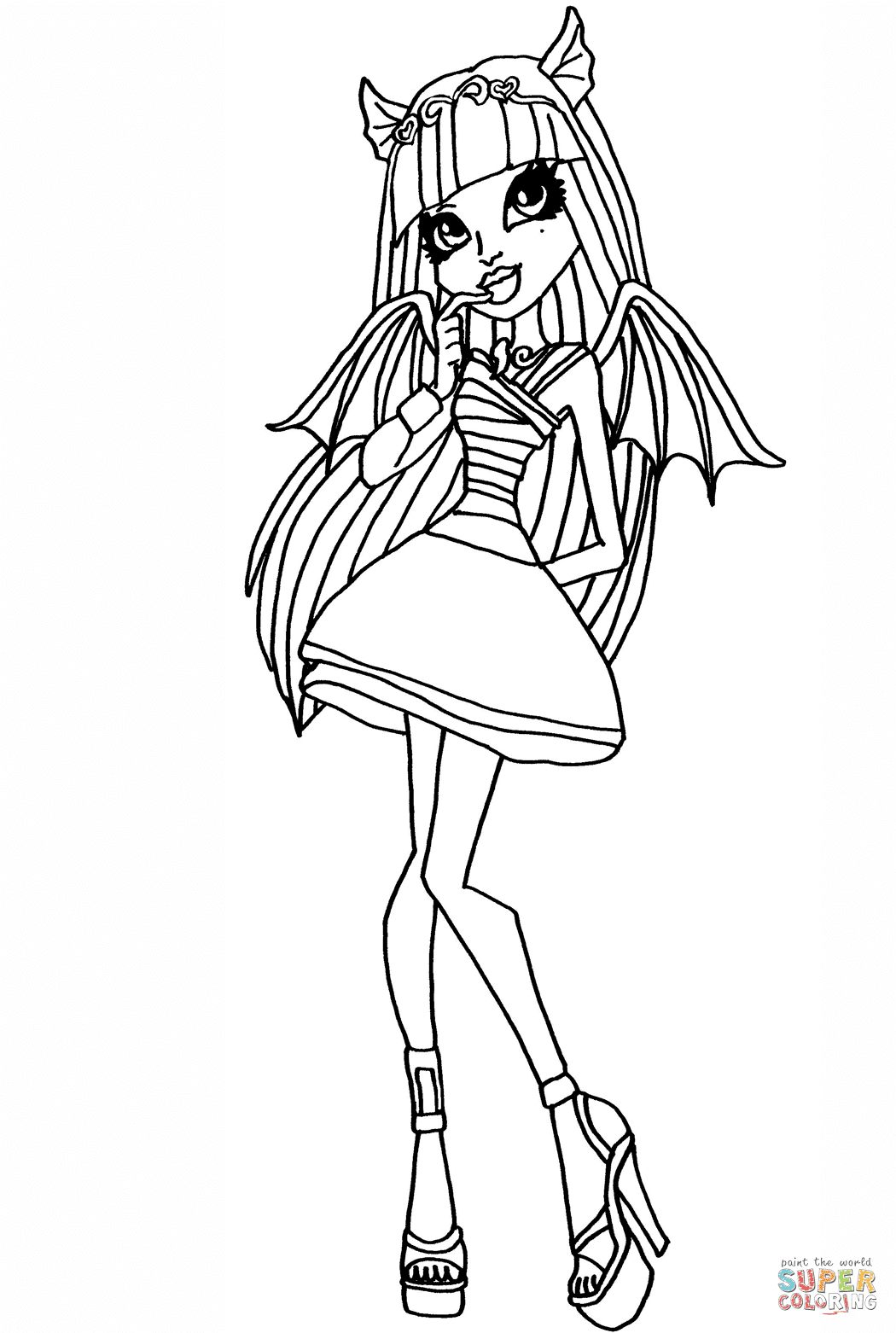 Monster high printable pages mermaid book. Monster High Rochelle Coloring Page Free Printable Coloring Pages