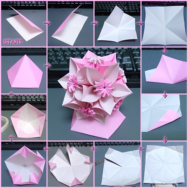 ベスト 折り紙 立体 花 くす玉 折り紙 立体 花 くす玉